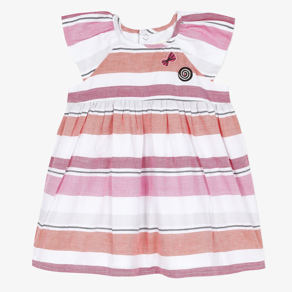 Baby girl pink striped dress