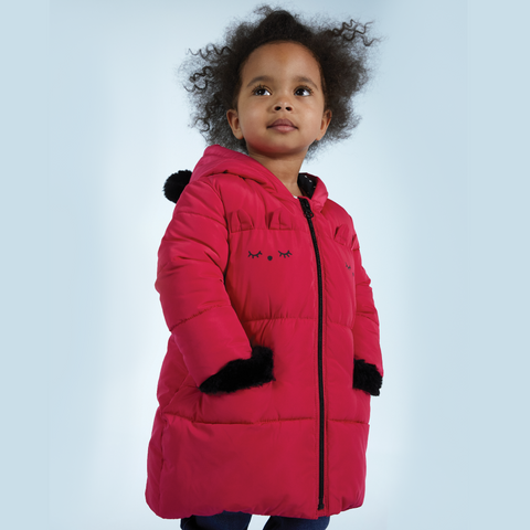 Baby girl fuchsia pink hooded puffer jacket